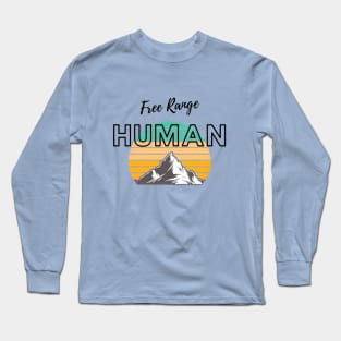 Free Range Human (Mountain yellowGRN) Long Sleeve T-Shirt